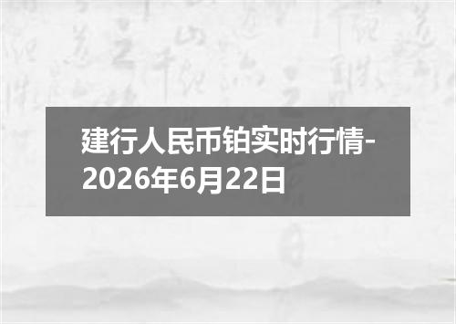 建行人民币铂实时行情-2026年6月22日