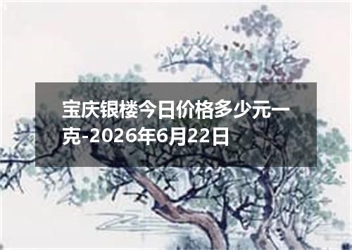 宝庆银楼今日价格多少元一克-2026年6月22日