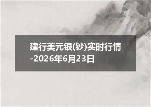 建行美元银(钞)实时行情-2026年6月23日