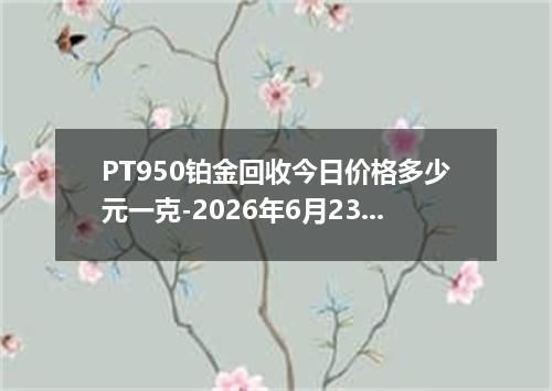 PT950铂金回收今日价格多少元一克-2026年6月23日