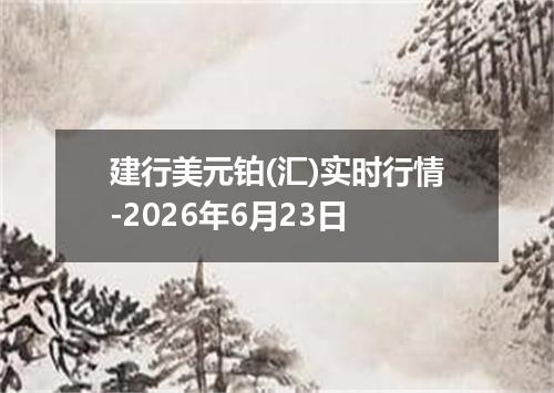 建行美元铂(汇)实时行情-2026年6月23日