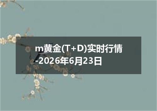 m黄金(T+D)实时行情-2026年6月23日