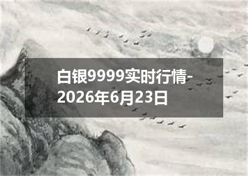 白银9999实时行情-2026年6月23日