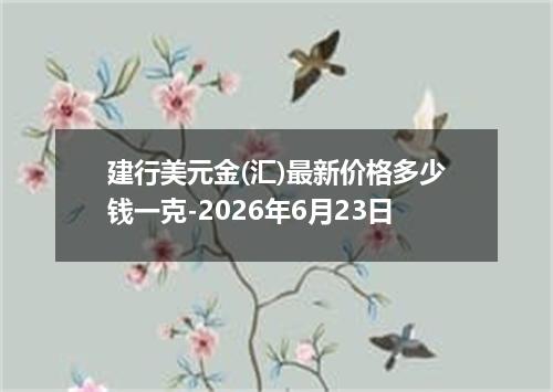 建行美元金(汇)最新价格多少钱一克-2026年6月23日