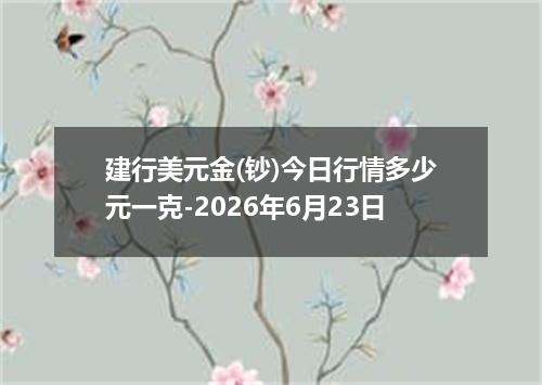建行美元金(钞)今日行情多少元一克-2026年6月23日