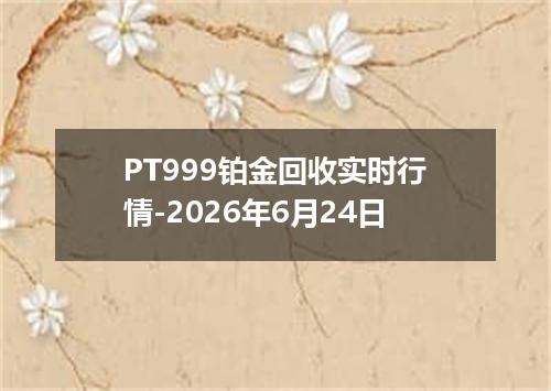 PT999铂金回收实时行情-2026年6月24日