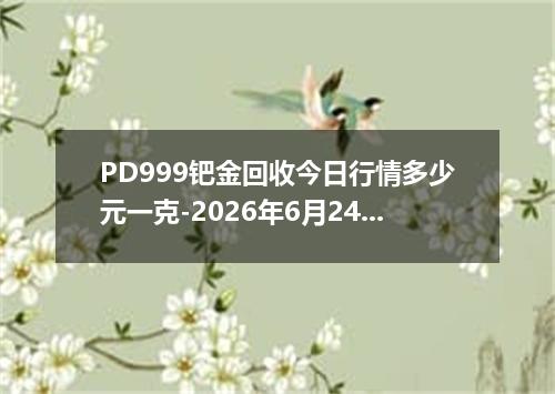 PD999钯金回收今日行情多少元一克-2026年6月24日