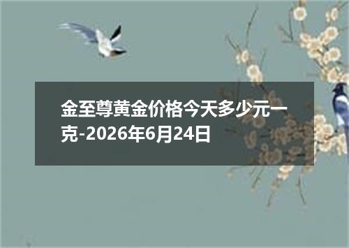 金至尊黄金价格今天多少元一克-2026年6月24日