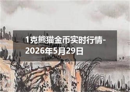 1克熊猫金币实时行情-2026年5月29日