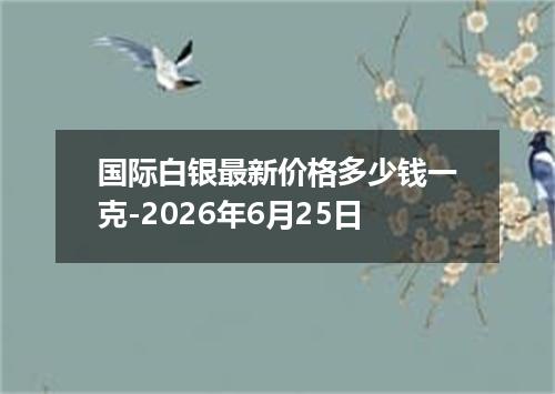 国际白银最新价格多少钱一克-2026年6月25日