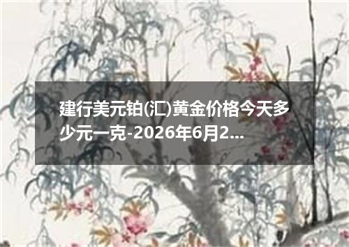 建行美元铂(汇)黄金价格今天多少元一克-2026年6月25日