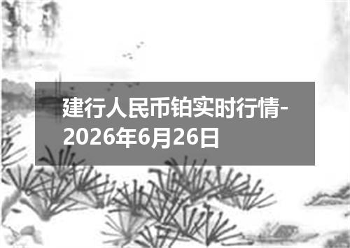 建行人民币铂实时行情-2026年6月26日