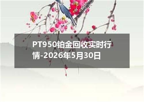PT950铂金回收实时行情-2026年5月30日