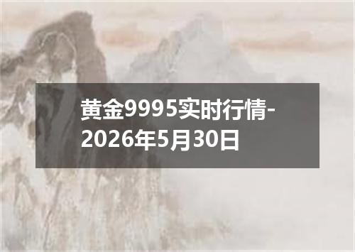 黄金9995实时行情-2026年5月30日