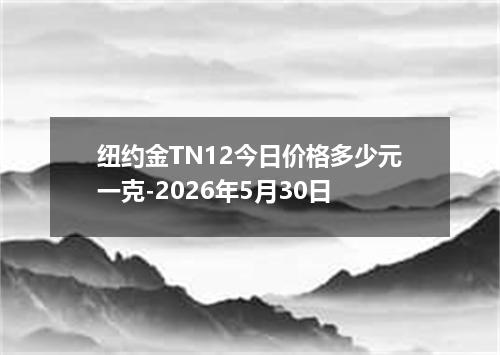 纽约金TN12今日价格多少元一克-2026年5月30日