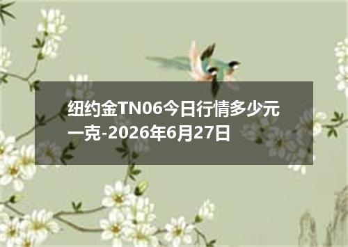 纽约金TN06今日行情多少元一克-2026年6月27日