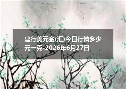 建行美元金(汇)今日行情多少元一克-2026年6月27日