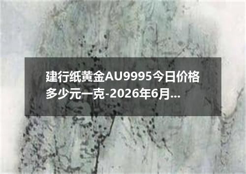 建行纸黄金AU9995今日价格多少元一克-2026年6月28日