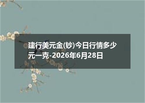 建行美元金(钞)今日行情多少元一克-2026年6月28日