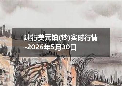 建行美元铂(钞)实时行情-2026年5月30日