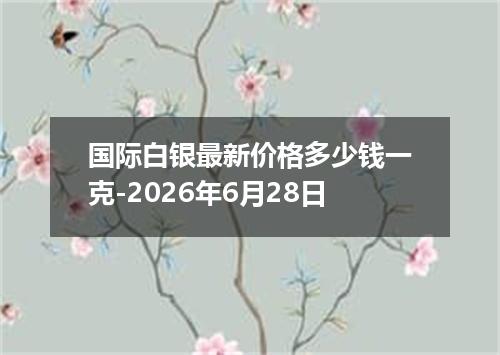国际白银最新价格多少钱一克-2026年6月28日