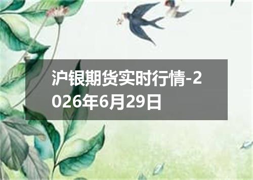 沪银期货实时行情-2026年6月29日