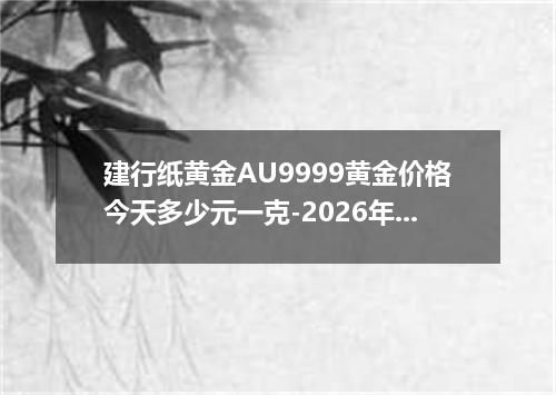 建行纸黄金AU9999黄金价格今天多少元一克-2026年6月29日
