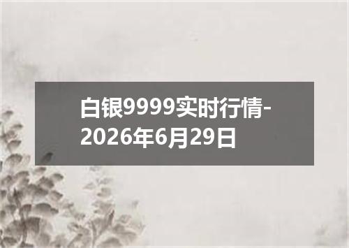 白银9999实时行情-2026年6月29日