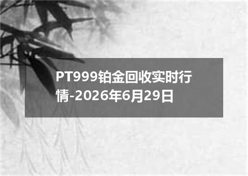 PT999铂金回收实时行情-2026年6月29日
