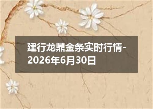 建行龙鼎金条实时行情-2026年6月30日