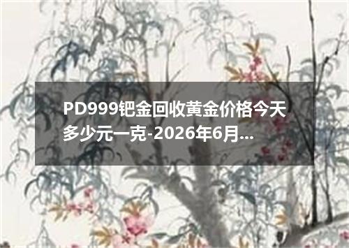 PD999钯金回收黄金价格今天多少元一克-2026年6月30日