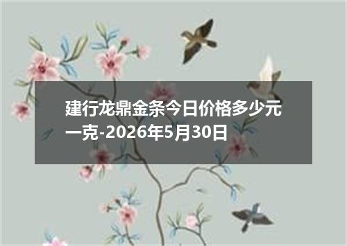 建行龙鼎金条今日价格多少元一克-2026年5月30日