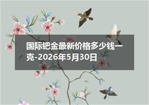 国际钯金最新价格多少钱一克-2026年5月30日