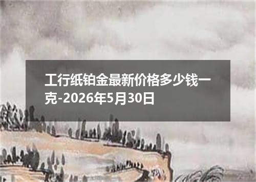 工行纸铂金最新价格多少钱一克-2026年5月30日