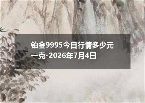 铂金9995今日行情多少元一克-2026年7月4日