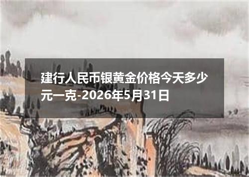 建行人民币银黄金价格今天多少元一克-2026年5月31日