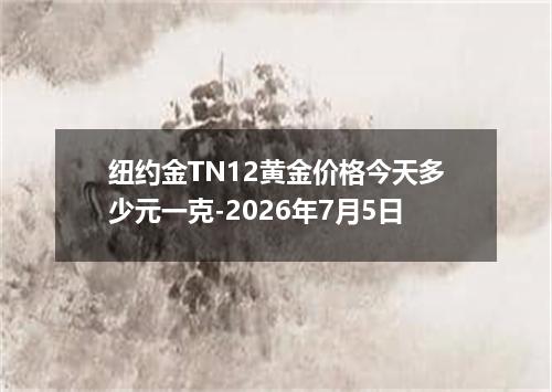 纽约金TN12黄金价格今天多少元一克-2026年7月5日
