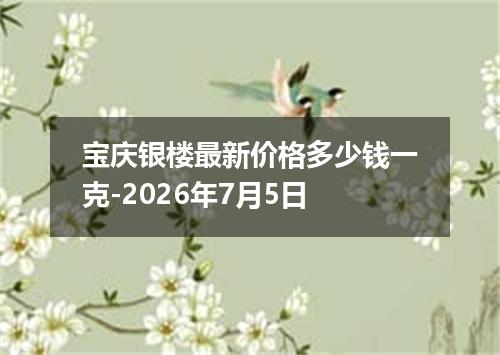 宝庆银楼最新价格多少钱一克-2026年7月5日