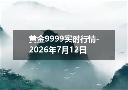 黄金9999实时行情-2026年7月12日