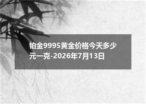 铂金9995黄金价格今天多少元一克-2026年7月13日