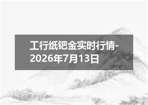 工行纸钯金实时行情-2026年7月13日