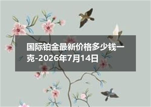 国际铂金最新价格多少钱一克-2026年7月14日