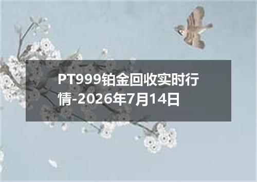 PT999铂金回收实时行情-2026年7月14日