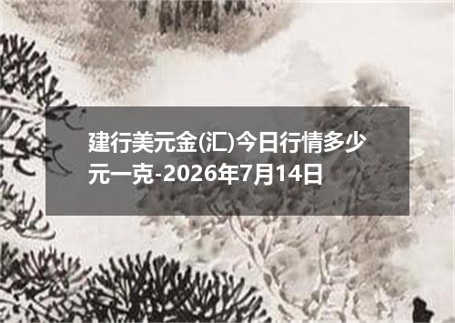 建行美元金(汇)今日行情多少元一克-2026年7月14日