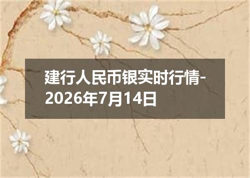建行人民币银实时行情-2026年7月14日