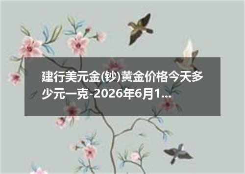 建行美元金(钞)黄金价格今天多少元一克-2026年6月1日