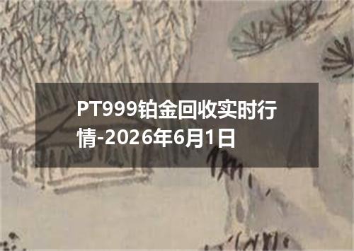 PT999铂金回收实时行情-2026年6月1日