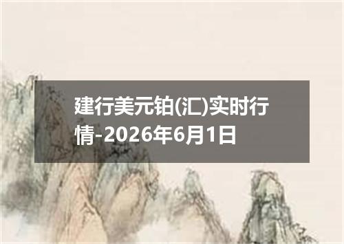 建行美元铂(汇)实时行情-2026年6月1日