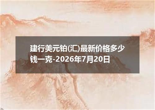 建行美元铂(汇)最新价格多少钱一克-2026年7月20日