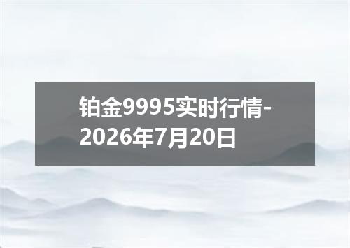 铂金9995实时行情-2026年7月20日